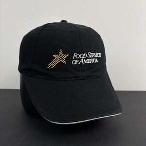 Food Service Of America Dad Hat Workwear Black Gold Cap Strapback Adjustable